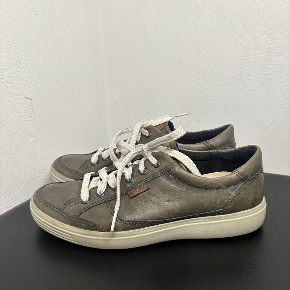 Ecco Men's Soft 7 Brown/Green Leather Low Top Lace-Up Sneakers Shoes Sz 39/5-5.5